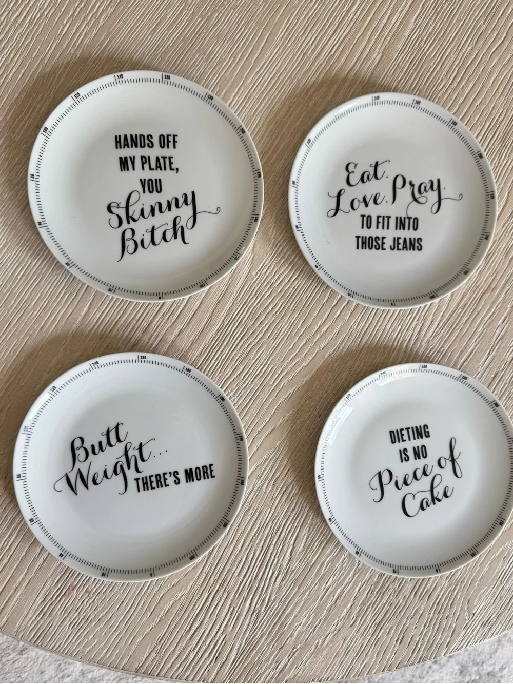 Z Gallerie Weight for Dessert Porcelain Plates, set of 4